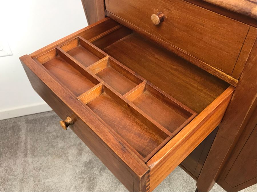 Stunning Antique Hekman Furniture Co Sewing Cabinet Grand Rapids Mi - Note Hinges On Top Side Doors Are Not Attached 30'W X 14'D X 29'H [Photo 8]
