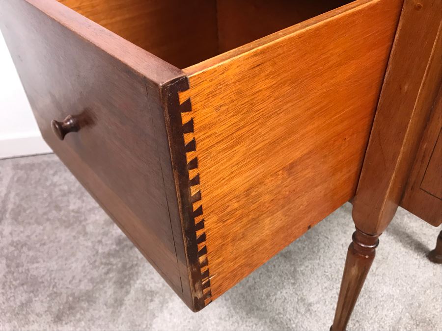 Stunning Antique Hekman Furniture Co Sewing Cabinet Grand Rapids Mi - Note Hinges On Top Side Doors Are Not Attached 30'W X 14'D X 29'H [Photo 11]