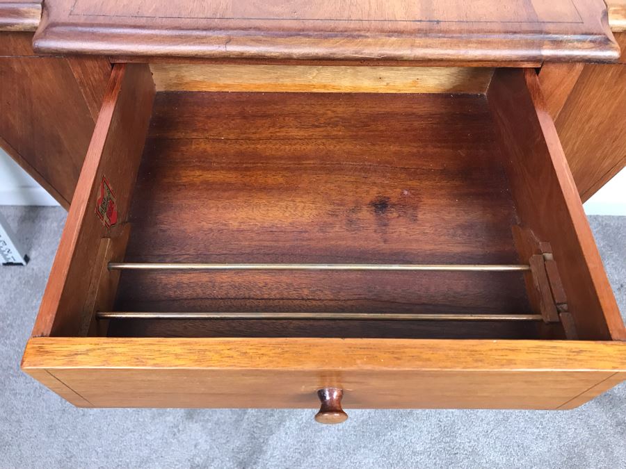 Stunning Antique Hekman Furniture Co Sewing Cabinet Grand Rapids Mi - Note Hinges On Top Side Doors Are Not Attached 30'W X 14'D X 29'H [Photo 7]