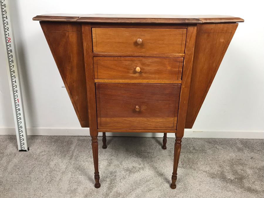 Stunning Antique Hekman Furniture Co Sewing Cabinet Grand Rapids Mi - Note Hinges On Top Side Doors Are Not Attached 30'W X 14'D X 29'H [Photo 5]