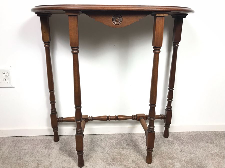 Vintage Demilune Console Hall Table 30'W X 12' D X 30'H [Photo 6]