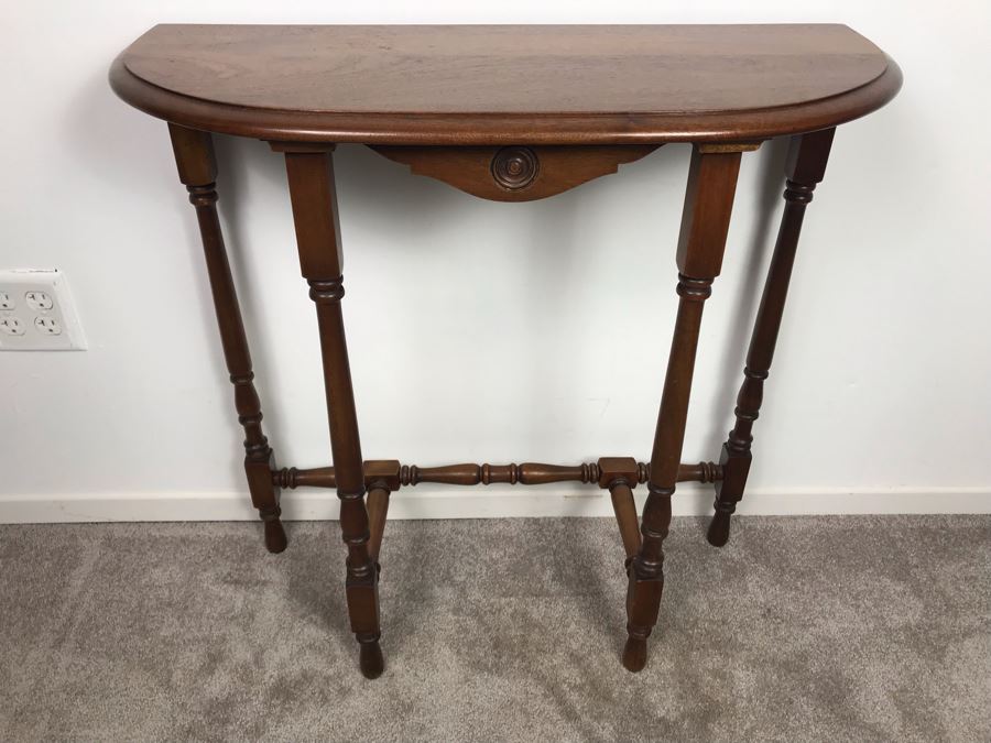 Vintage Demilune Console Hall Table 30'W X 12' D X 30'H [Photo 2]