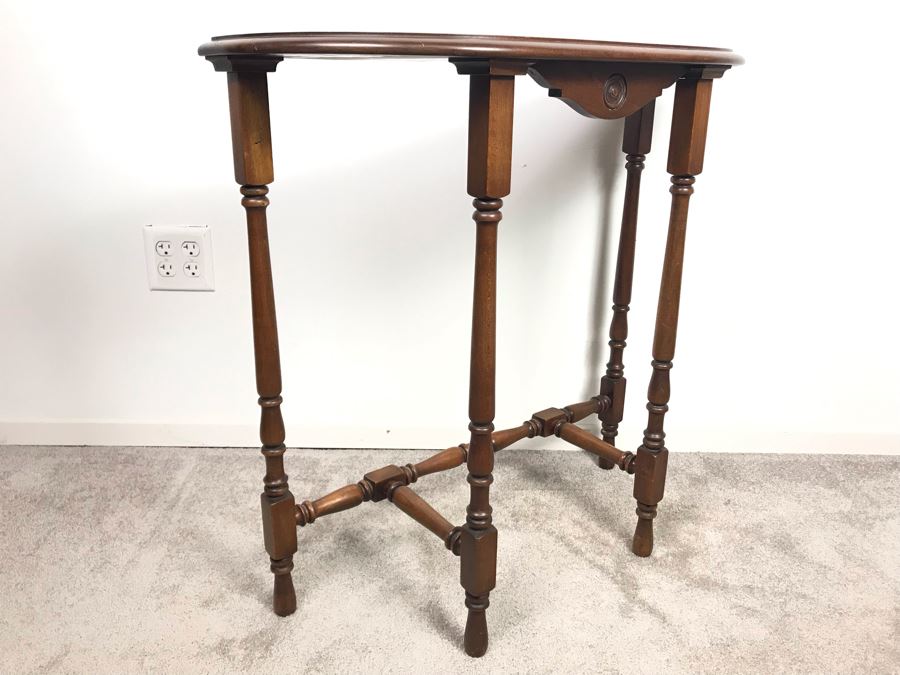 Vintage Demilune Console Hall Table 30'W X 12' D X 30'H [Photo 7]