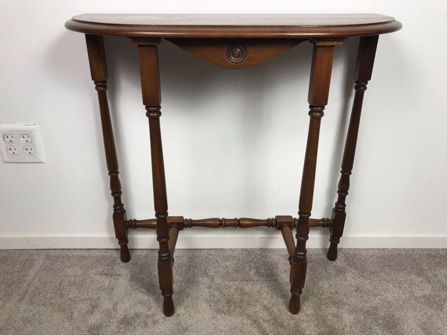 Vintage Demilune Console Hall Table 30'W X 12' D X 30'H [Photo 3]