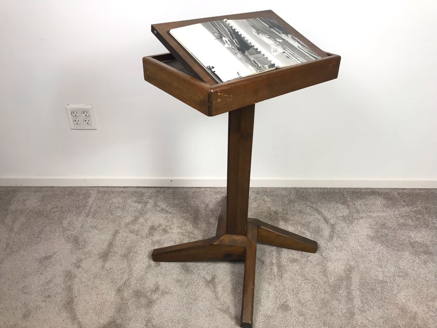 Vintage Wooden Dictionary Stand 2'8'H X 19'W X 12'D