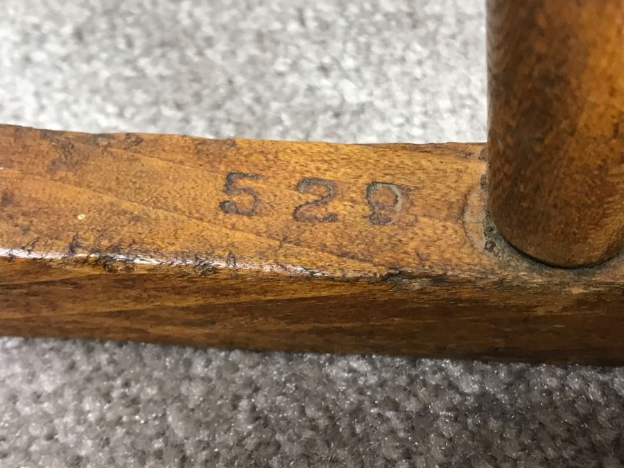 Antique Child's Doll Oak Rocking Chair With Cane Seat [Photo 9]