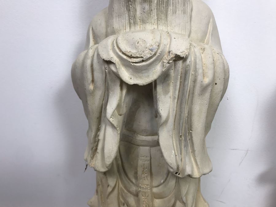 Pair Of Vintage Chinese Garden Statuary Statues 2'H [Photo 4]