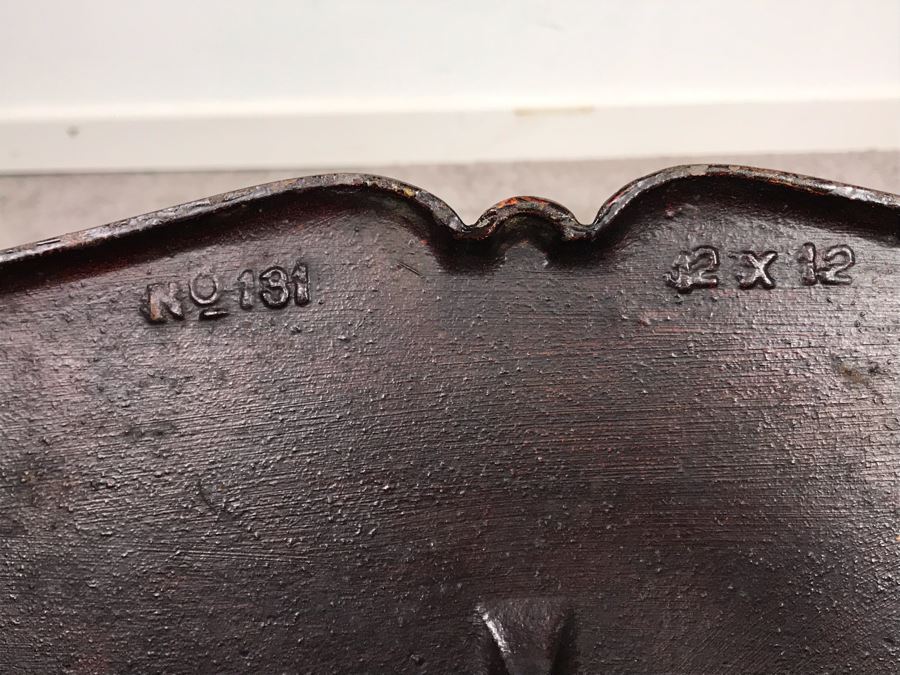 Antique Cast Iron Metal Beveled Glass Mirror With Shelf [Photo 8]