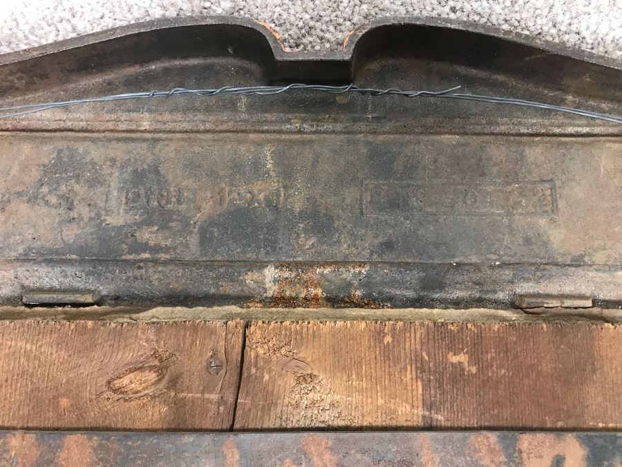 Antique Cast Iron Metal Beveled Glass Mirror With Shelf [Photo 15]