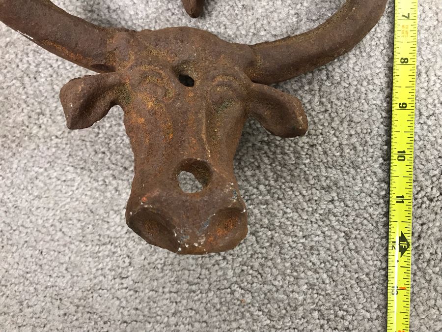 Old Cast Iron Metal Hanging Bell With Cow Decoration Working 12'H X 9'W [Photo 10]