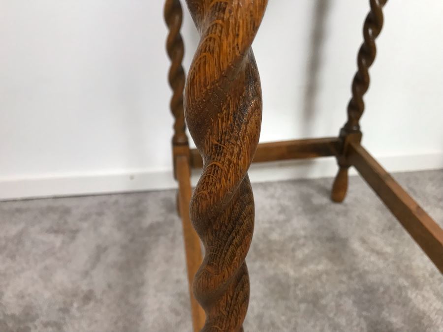 Vintage Barley Twist Oak Table 25'W X 18'D X 28.5'H [Photo 7]
