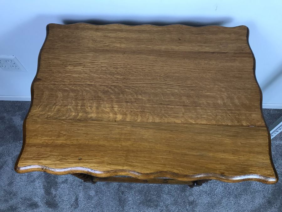 Vintage Barley Twist Oak Table 25'W X 18'D X 28.5'H [Photo 4]