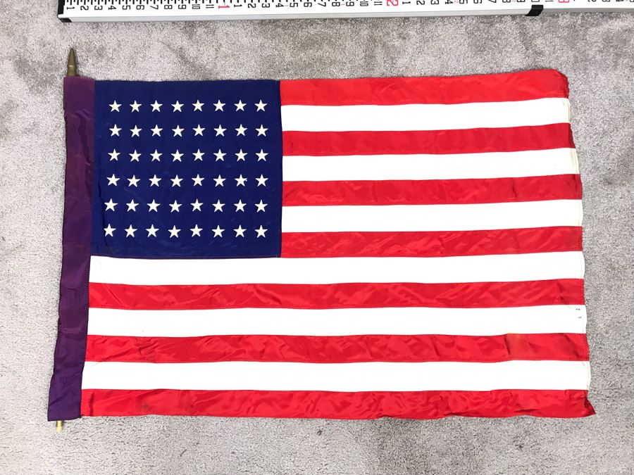 Vintage 48-Star U.S. Nylon Flag With Embroidered Stars 3'W [Photo 3]
