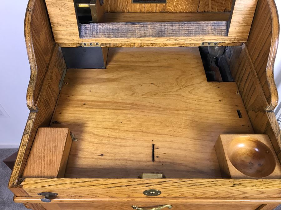 Antique Oak Cashiers Money Tray In Common Use Before Cash Registers 1916 Patent Date By The Cashier Cash Register Company [Photo 17]