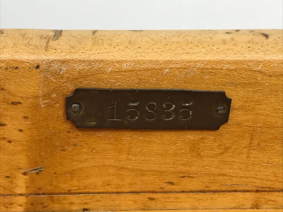 Vintage Children's School Desk Wood And Cast Iron Metal Base [Photo 11]