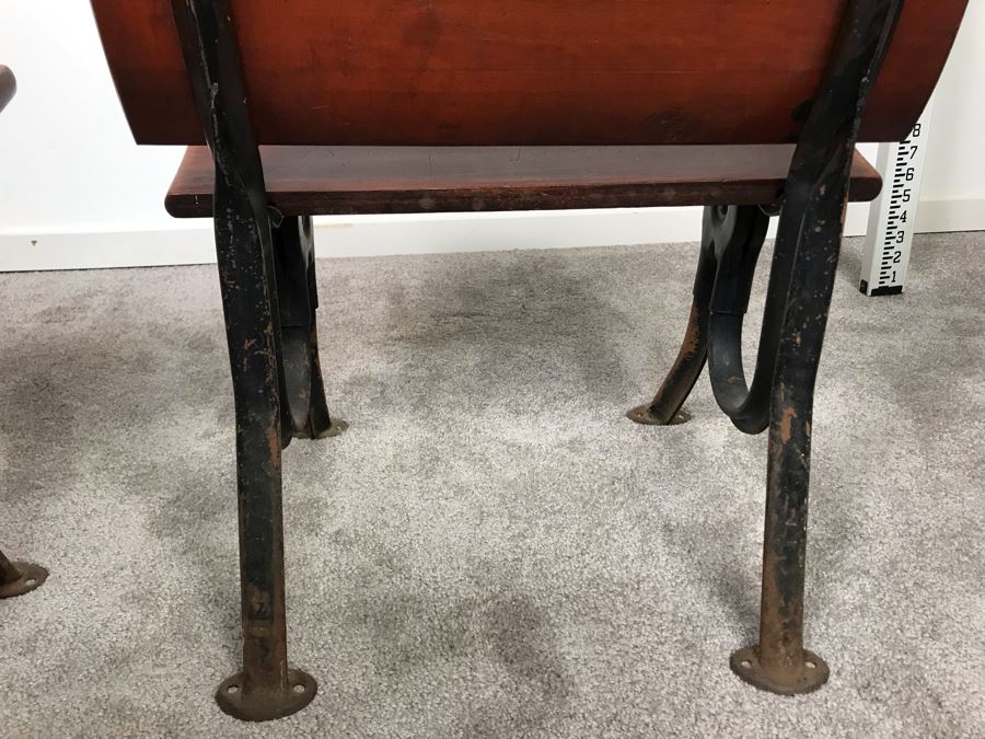 Vintage A S Co Children School Desk Wood And Cast Iron Base School Desk Wood And Cast Iron