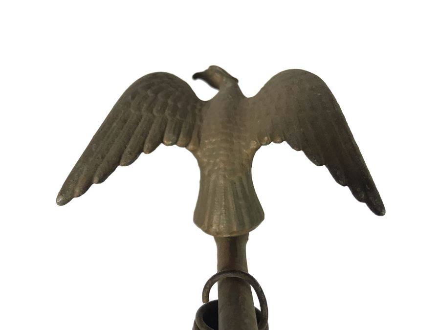 Vintage Metal Hanging Bird Cage Floor Stand With Eagle Finial 5'10'H [Photo 7]