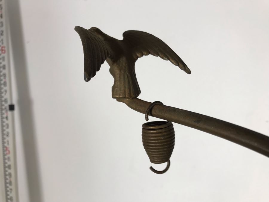 Vintage Metal Hanging Bird Cage Floor Stand With Eagle Finial 5'10'H [Photo 8]