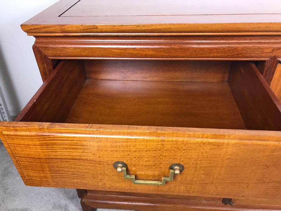 Chinese Solid Teak Chest Of Drawers 9-Drawer Dresser Very Heavy 72'W X 19'D X 32'H [Photo 9]