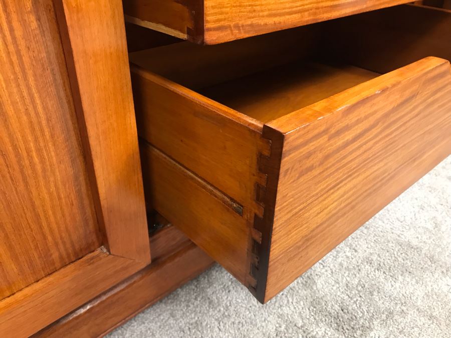 Chinese Solid Teak Chest Of Drawers 9-Drawer Dresser Very Heavy 72'W X 19'D X 32'H [Photo 8]