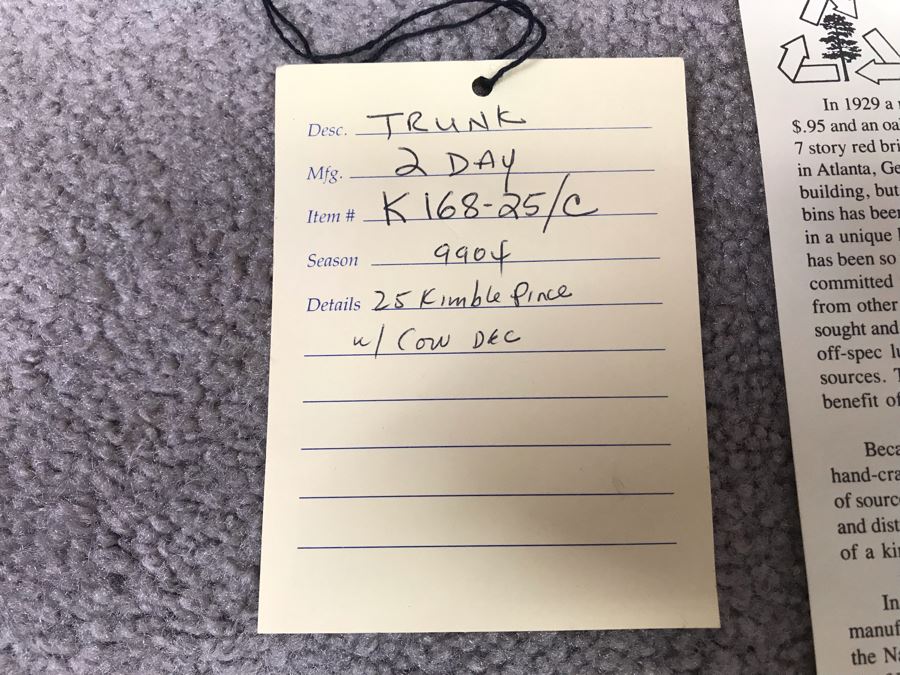 Cow Cedar Trunk By 2-Day Designs With Cow Figurine Retails $267 20'W X 14'D X 14'H [Photo 12]