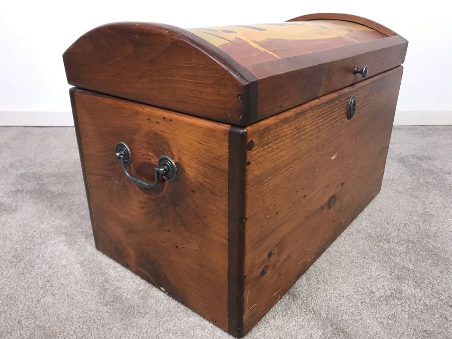 Cow Cedar Trunk By 2-Day Designs With Cow Figurine Retails $267 20'W X 14'D X 14'H [Photo 6]