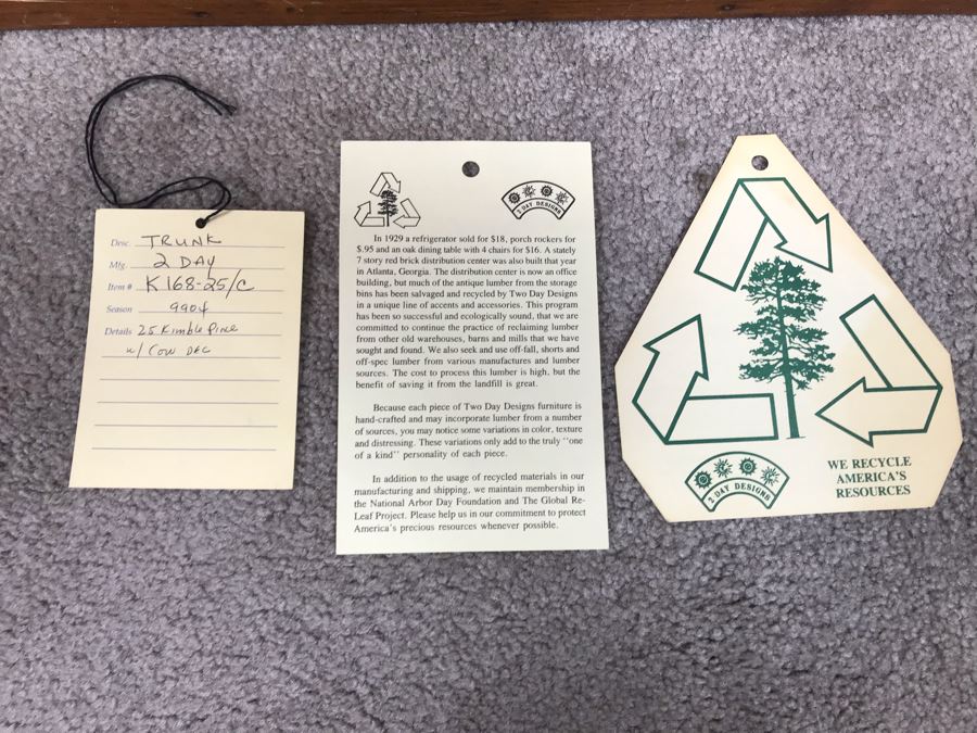 Cow Cedar Trunk By 2-Day Designs With Cow Figurine Retails $267 20'W X 14'D X 14'H [Photo 11]