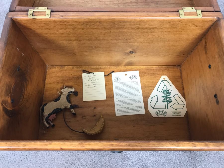 Cow Cedar Trunk By 2-Day Designs With Cow Figurine Retails $267 20'W X 14'D X 14'H [Photo 10]