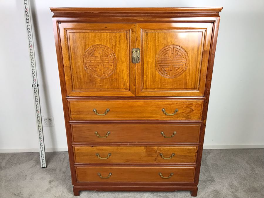 Chinese Solid Teak Gentleman's Dresser Very Heavy 42'W X 22.5'D X 60'H [Photo 5]