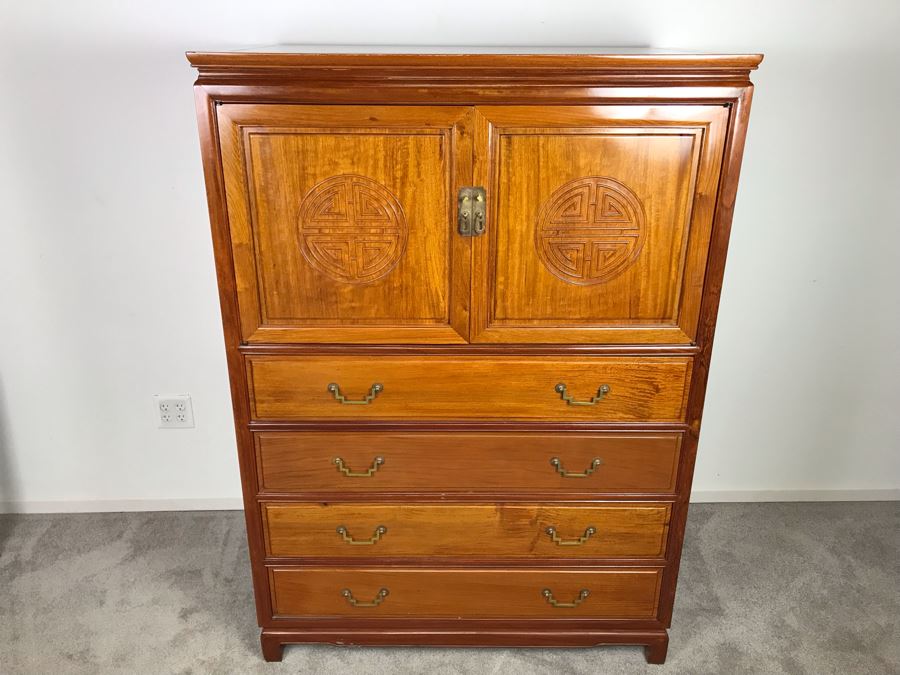 Chinese Solid Teak Gentleman's Dresser Very Heavy 42'W X 22.5'D X 60'H [Photo 4]