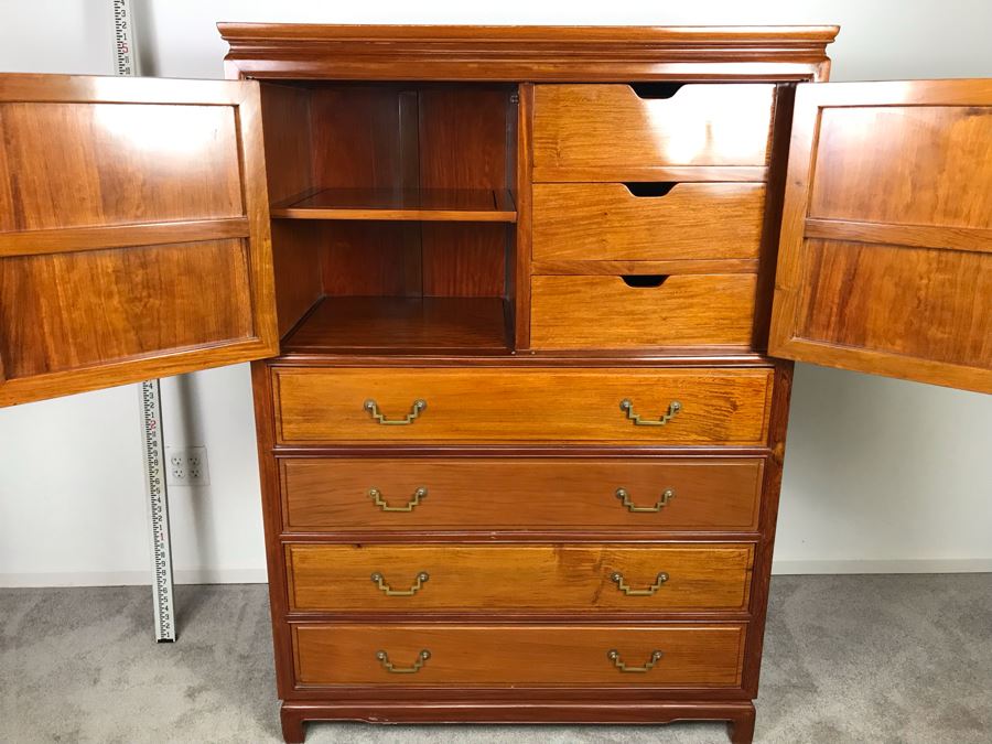 Chinese Solid Teak Gentleman's Dresser Very Heavy 42'W X 22.5'D X 60'H [Photo 9]