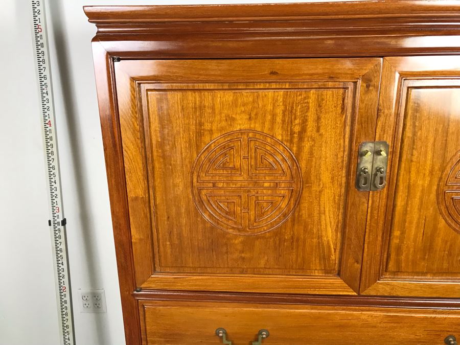 Chinese Solid Teak Gentleman's Dresser Very Heavy 42'W X 22.5'D X 60'H [Photo 7]