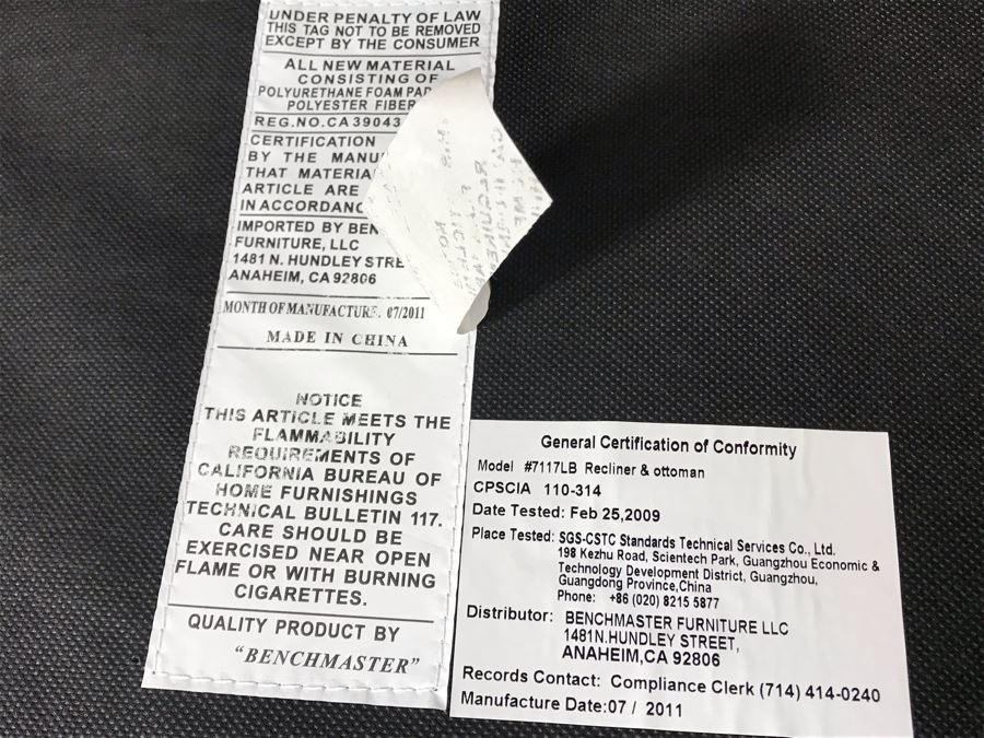 BenchMaster Leather Recliner Swivel Chair With Ottoman [Photo 13]