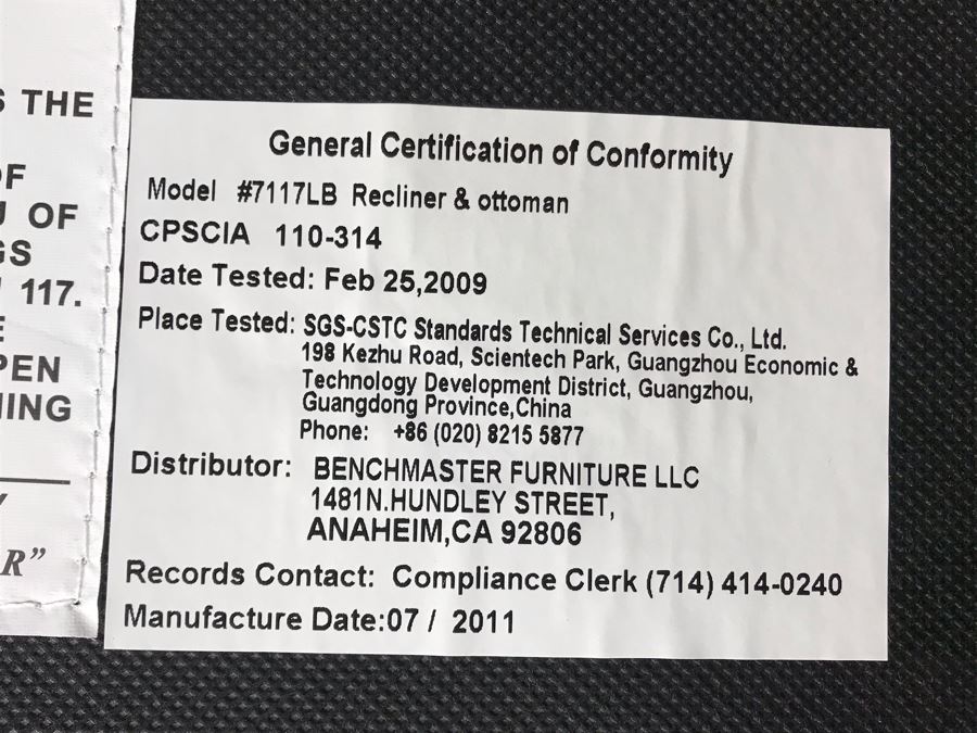 BenchMaster Leather Recliner Swivel Chair With Ottoman [Photo 14]