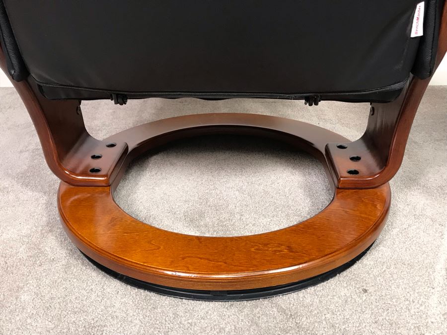 BenchMaster Leather Recliner Swivel Chair With Ottoman [Photo 10]