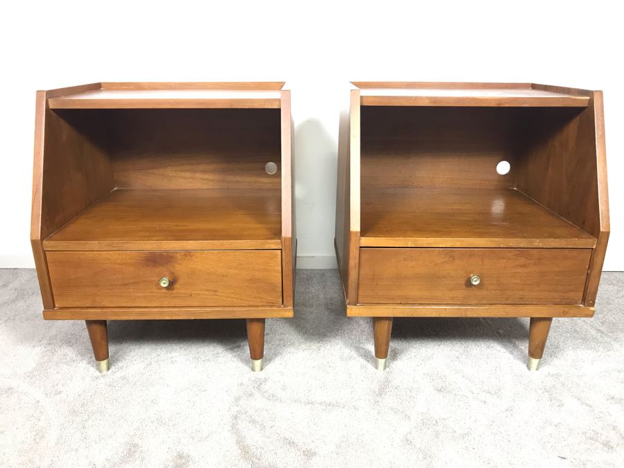 Mid-Century Modern Pair Of Nightstands By B.P. John Furniture 21'W X 18'D X 25'H [Photo 2]