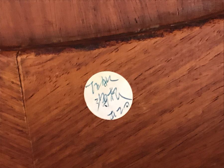 Chinese Solid Teak Pedestal Table With (4) Teak Chairs 40'R X 29.5'H [Photo 19]