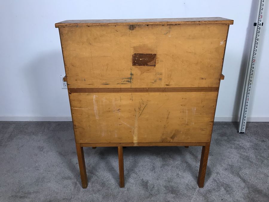 Vintage Small Oak Roll Top Desk 30'W X 18'D X 37'H [Photo 11]