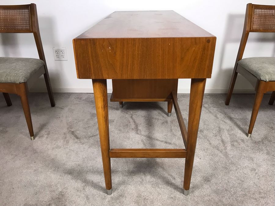 Mid-Century Modern 1962 Desk With (2) Desk Chairs By B.P. John Furniture Corp 48'W X 19'D X 30'H [Photo 15]