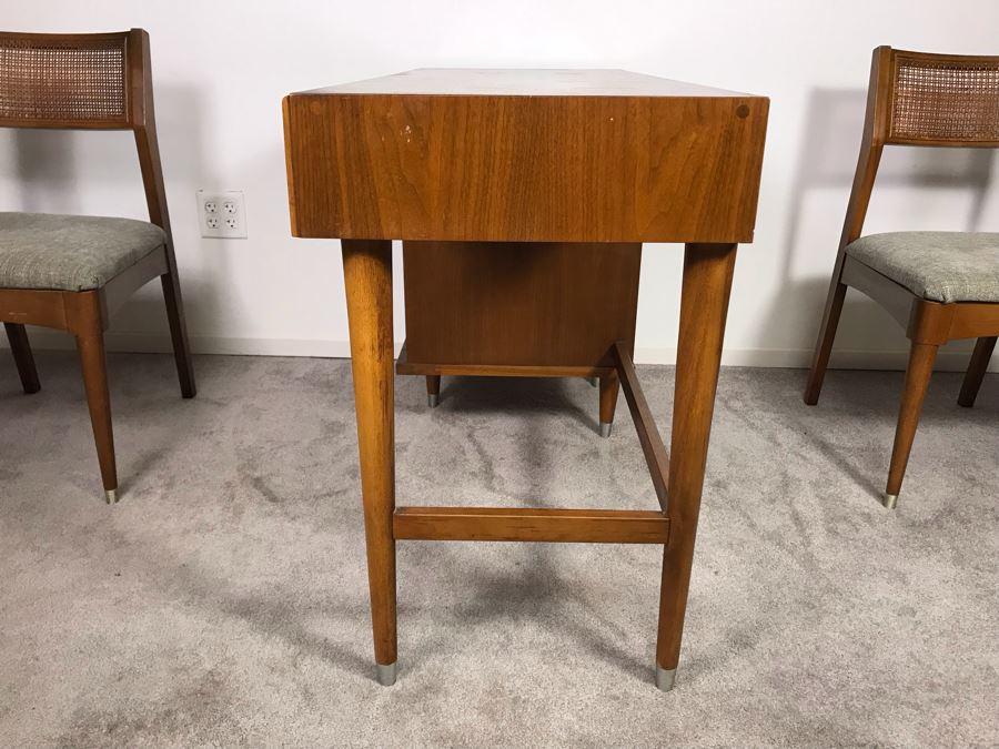 Mid-Century Modern 1962 Desk With (2) Desk Chairs By B.P. John Furniture Corp 48'W X 19'D X 30'H [Photo 16]