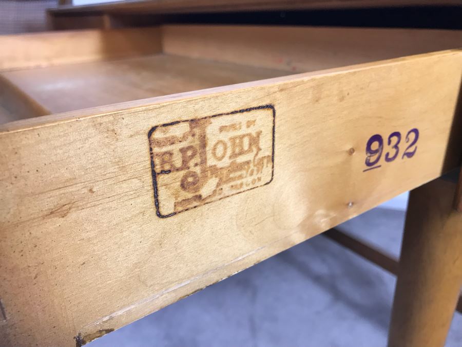 Mid-Century Modern 1962 Desk With (2) Desk Chairs By B.P. John Furniture Corp 48'W X 19'D X 30'H [Photo 12]