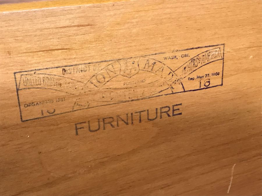 Mid-Century Modern 1962 Desk With (2) Desk Chairs By B.P. John Furniture Corp 48'W X 19'D X 30'H [Photo 14]