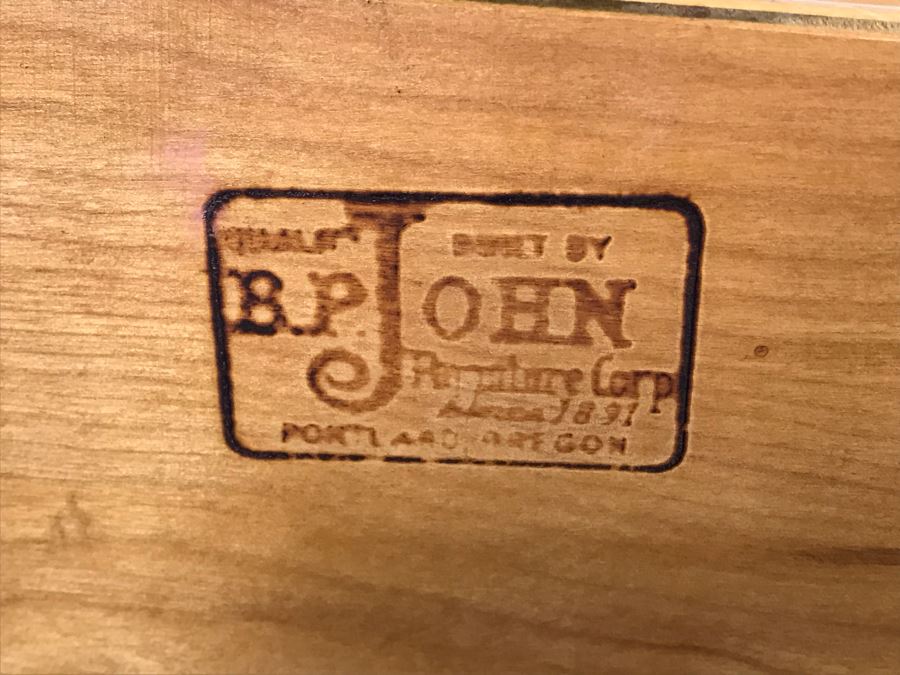 Mid-Century Modern 1962 9-Drawer Chest Of Drawers Dresser By B.P. John Furniture Corp - Needs Refinishing 64'W X 19'D X 30'H [Photo 7]