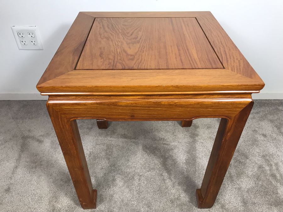 Chinese Solid Teak End Table 20' X 20' X 23'H [Photo 3]