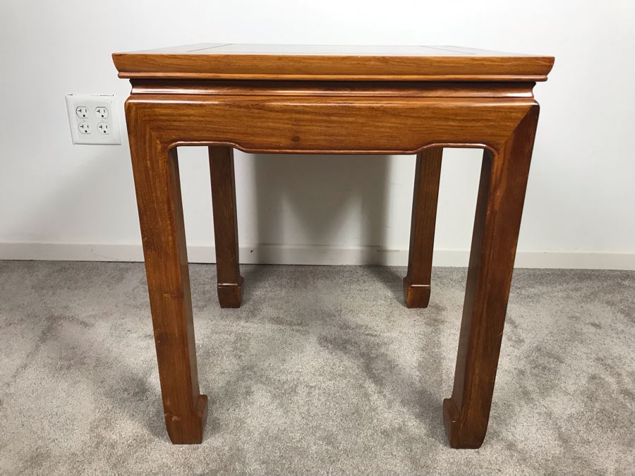 Chinese Solid Teak End Table 20' X 20' X 23'H [Photo 2]