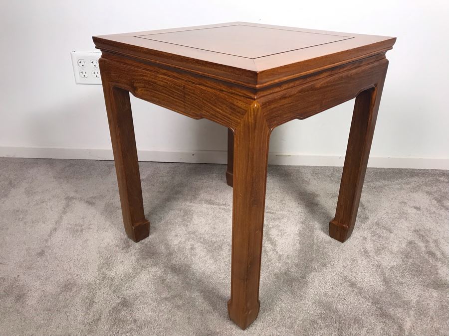 Chinese Solid Teak End Table 20' X 20' X 23'H [Photo 4]