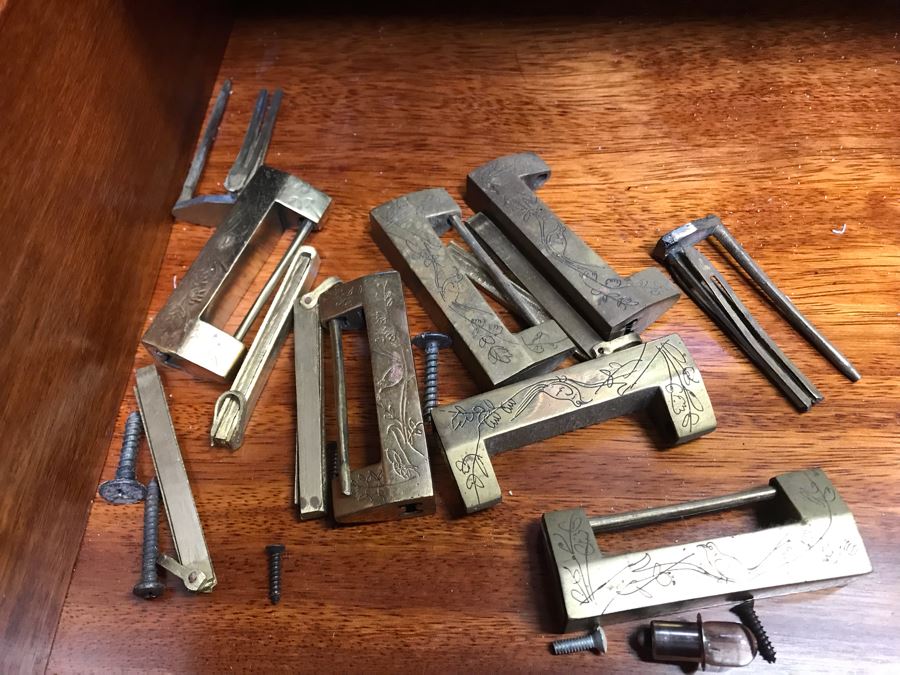 Chinese Solid Teak 2-Piece China Display Cabinet With Overhead Lighting And Brass Locks [Photo 10]