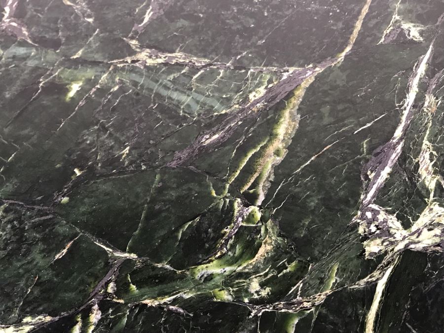 Antique Carved Oak Wood Pedestal Side Table With Solid Marble Top 25'W X 22'H [Photo 7]