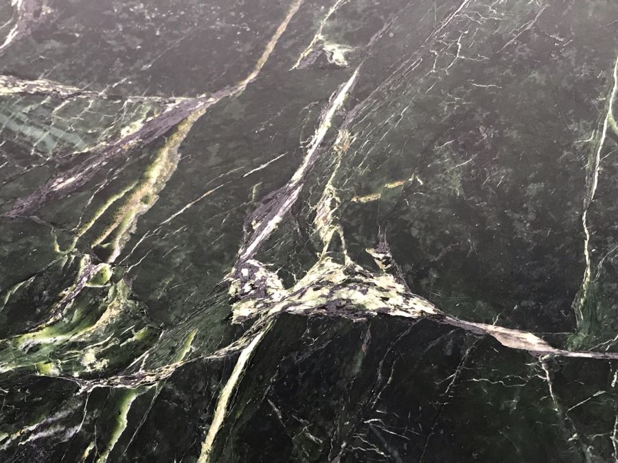 Antique Carved Oak Wood Pedestal Side Table With Solid Marble Top 25'W X 22'H [Photo 8]