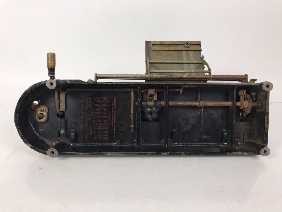 Antique Mechanical Protectograph Check Writer From Old Irvine Blacksmith Shop 17'L [Photo 14]